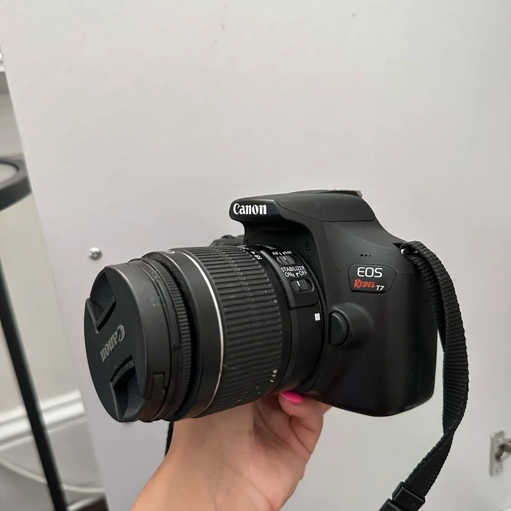 Canon - EOS Rebel T7 DSLR Video Camera with 18-55mm Lens - Black